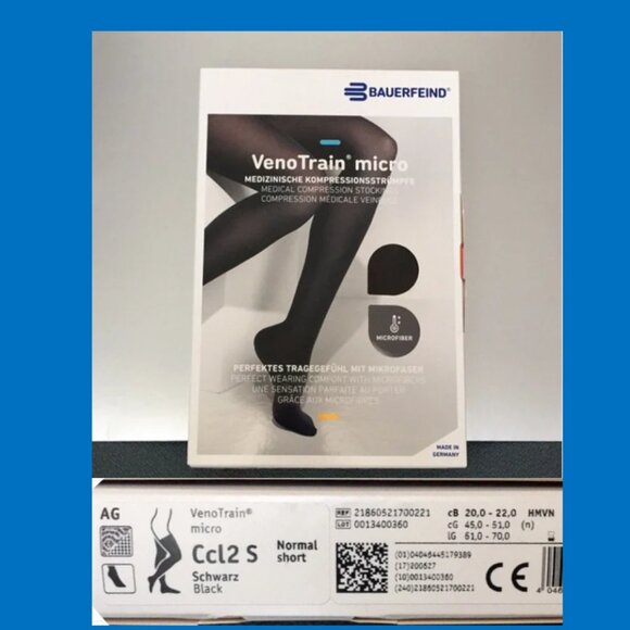 Bauerfeind VenoTrain Micro Compression Stockings (Black) - Picture 1 of 14